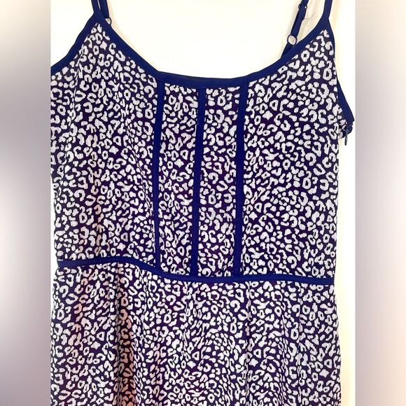 Aqua Purple White Adjustable Spaghetti Sundress Mini Dress Small - Picture 3 of 10